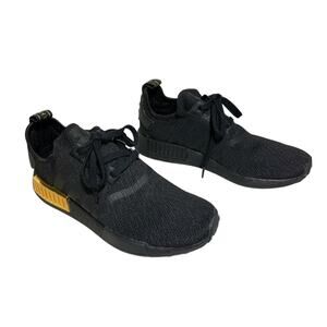 Women's Adidas Original NMD_R1 Sneakers #FV1787 Black Metallic Gold Size 8 1/2